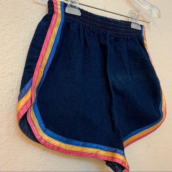 Happy Legs VINTAGE Blue Denim Ribbon Trim Shorts - Picture 3 of 13